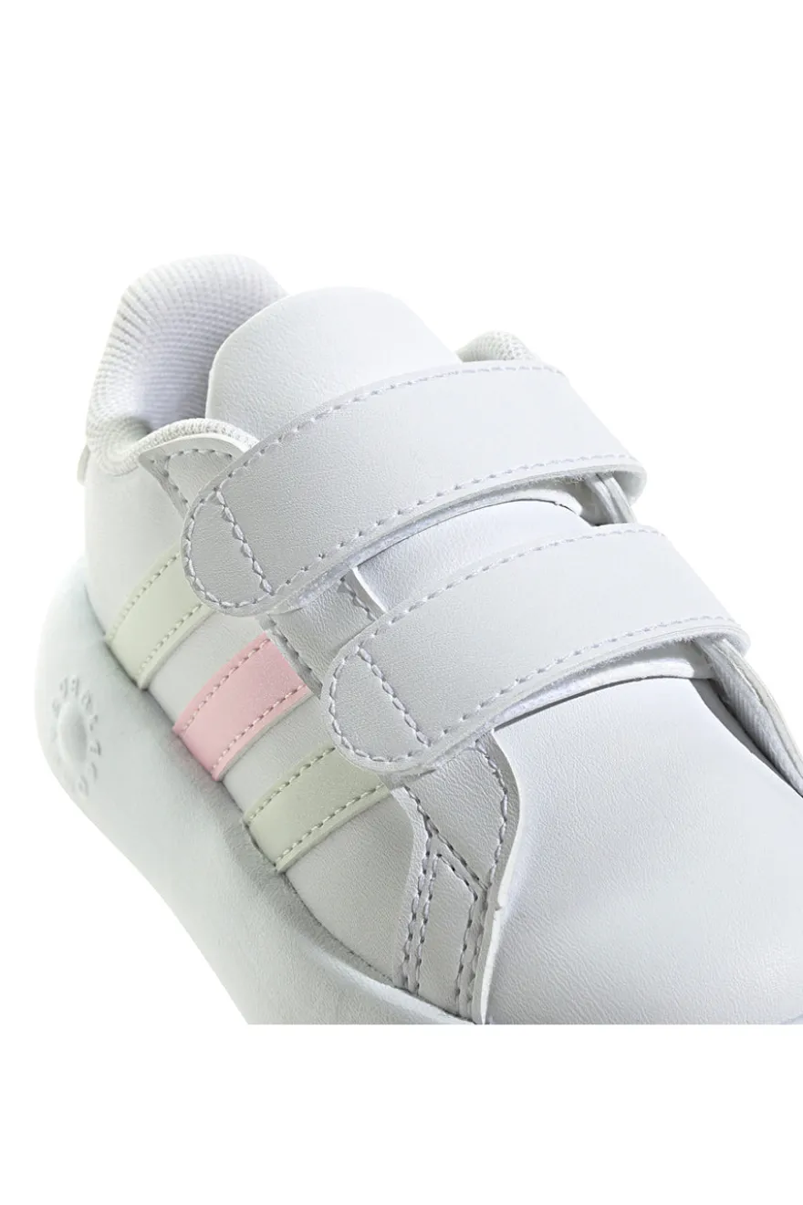 Weiße Turnschuhe mit Klettverschluss-Rips Adidas Grand Court 2 Cf I