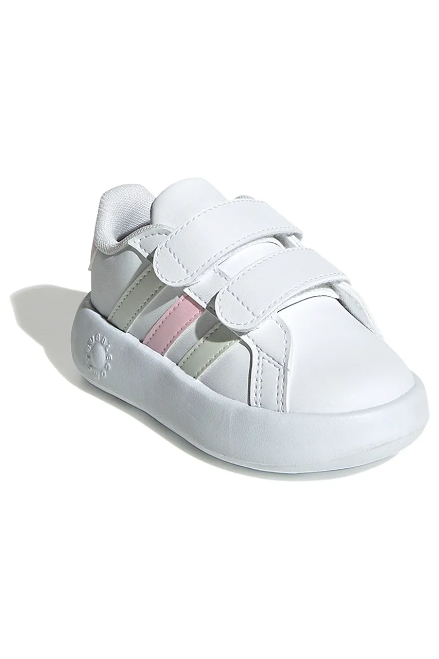 Weiße Turnschuhe mit Klettverschluss-Rips Adidas Grand Court 2 Cf I