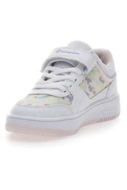 Weiße Turnschuhe mit Klettverschluss-Champion-Rebound-Grafik