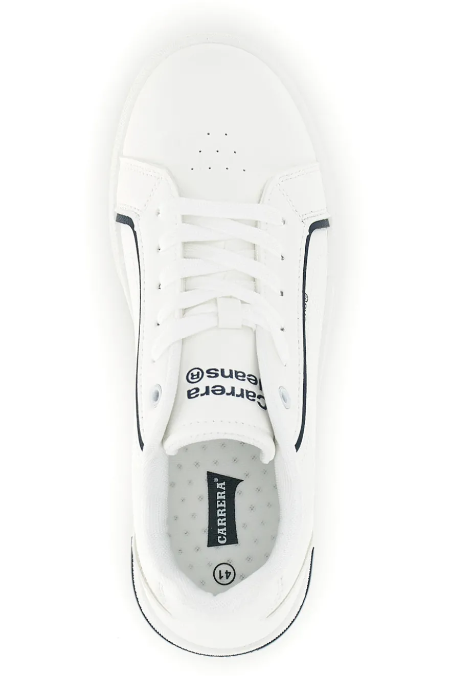 Weiße Turnschuhe mit kontrastierenden Einsätzen und Schnürsenkeln Carrera CAM643021038