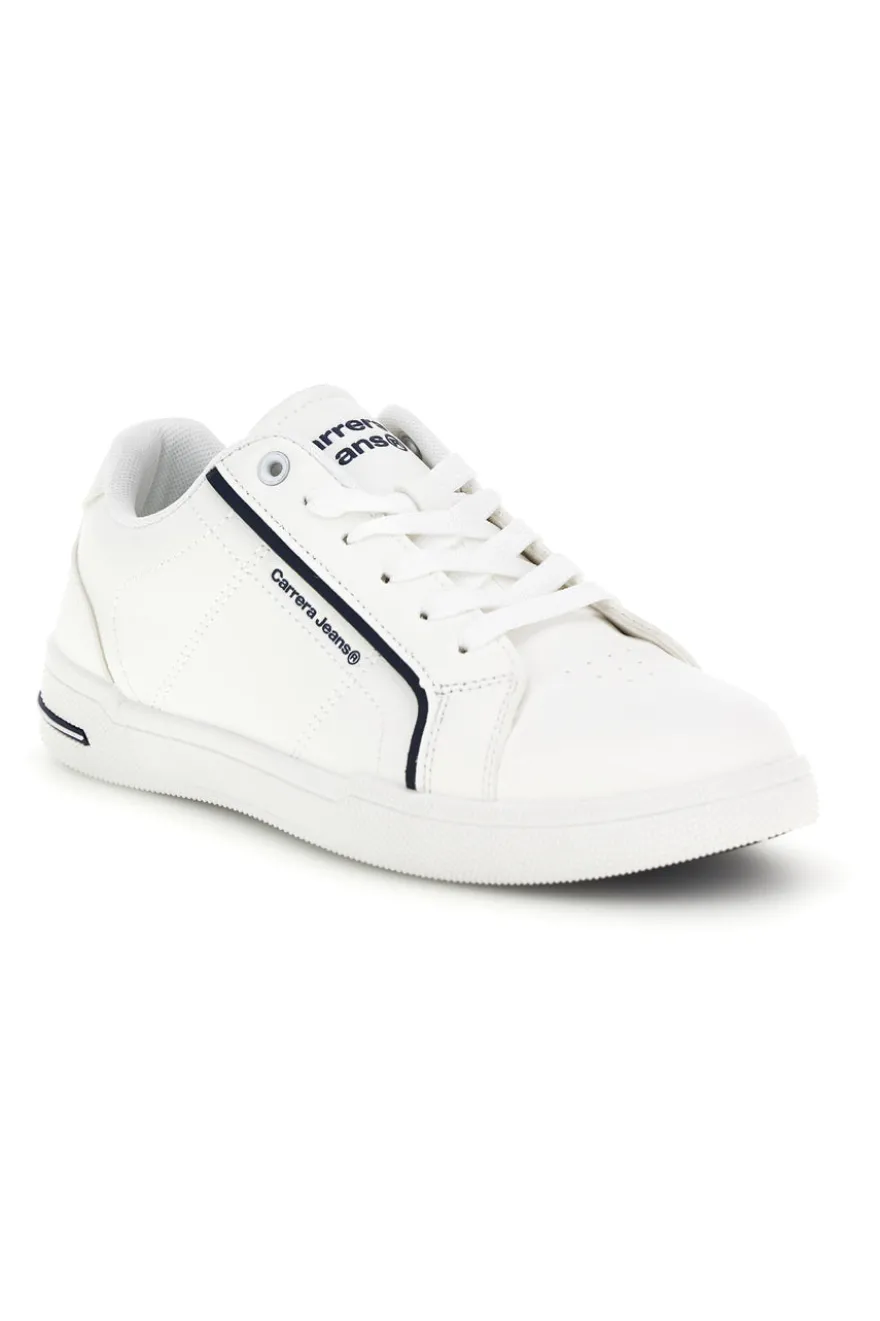 Weiße Turnschuhe mit kontrastierenden Einsätzen und Schnürsenkeln Carrera CAM643021038