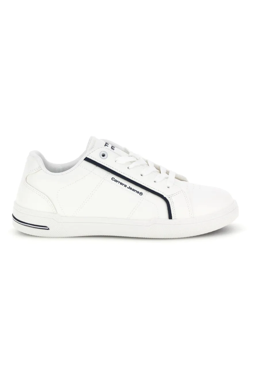 Weiße Turnschuhe mit kontrastierenden Einsätzen und Schnürsenkeln Carrera CAM643021038