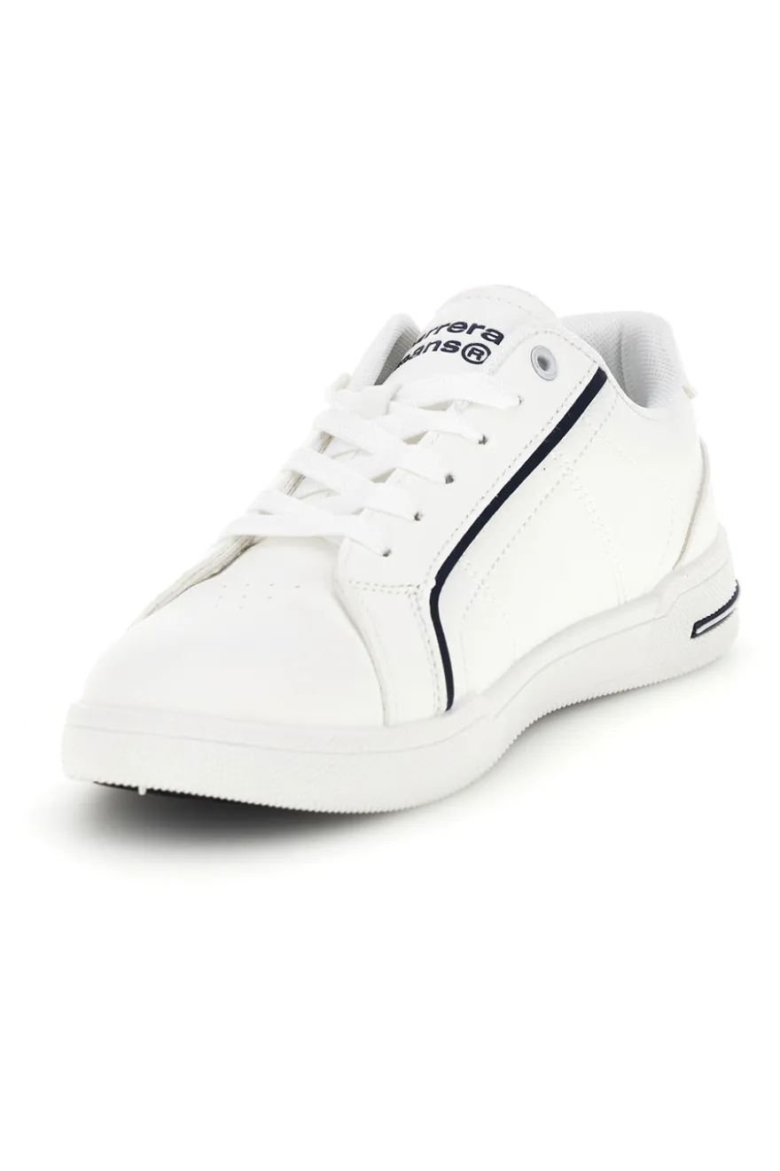 Weiße Turnschuhe mit kontrastierenden Einsätzen und Schnürsenkeln Carrera CAM643021038