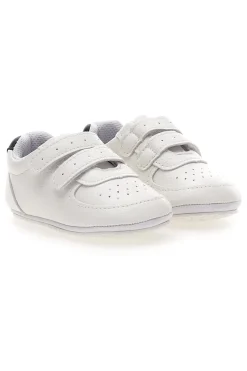 Weiße Turnschuhe mit Riemen und blauen Details Thank you girl 392603S