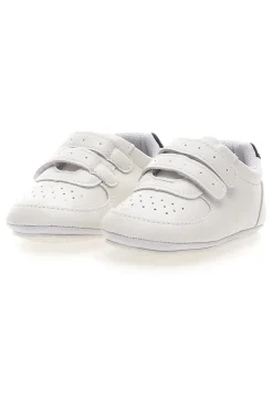 Weiße Turnschuhe mit Riemen und blauen Details Thank you girl 392603S