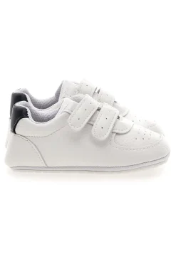 Weiße Turnschuhe mit Riemen und blauen Details Thank you girl 392603S