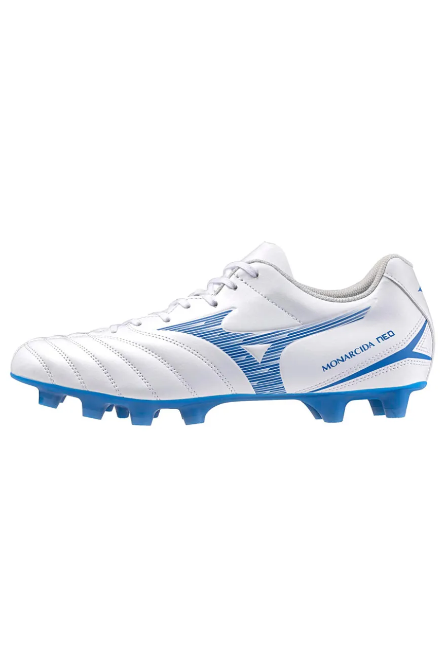 Weiße und blaue Fußballschuhe von MIZUNO MONARCIDA NEO III SELECT