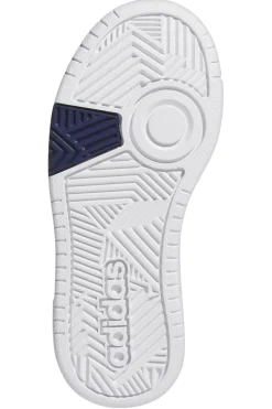 Weiße und blaue Mid-Cut-Sneaker Adidas Hoops 3 Mid K