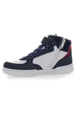 Weiße und blaue Mid-Cut-Sneaker mit seitlichem Reißverschluss DIADORA MID RAPTOR PS