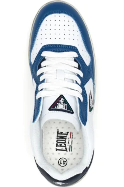 Weiße und blaue Sneakers mit Vintage-Sohle Leone 44