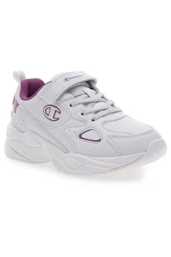 Weiße und fuchsiafarbene Sneakers mit Klettverschluss und elastischen Schnürsenkeln CHAMPION COUNTESS G PS