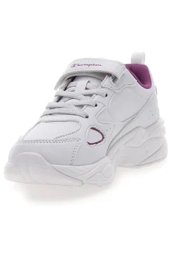 Weiße und fuchsiafarbene Sneakers mit Klettverschluss und elastischen Schnürsenkeln CHAMPION COUNTESS G PS