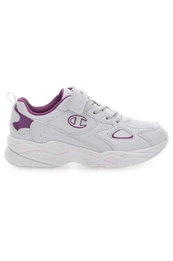 Weiße und fuchsiafarbene Sneakers mit Klettverschluss und elastischen Schnürsenkeln CHAMPION COUNTESS G PS