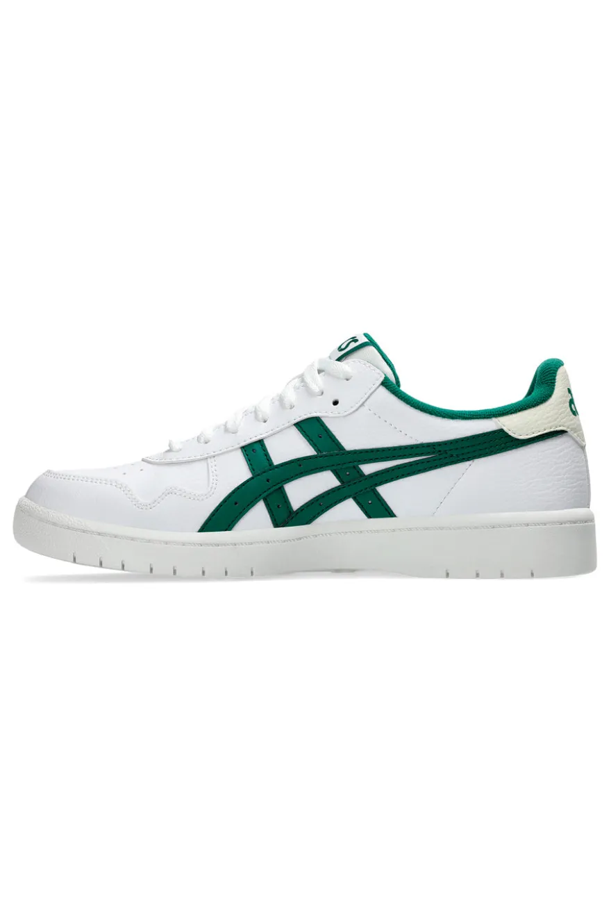 Weiße und grüne Turnschuhe mit Schnürsenkeln Asics Japan S