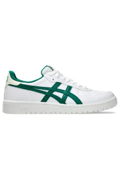 Weiße und grüne Turnschuhe mit Schnürsenkeln Asics Japan S