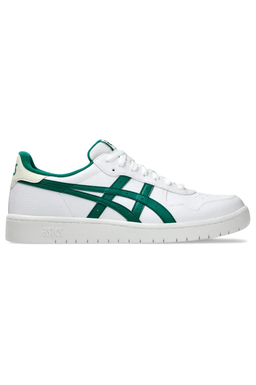 Weiße und grüne Turnschuhe mit Schnürsenkeln Asics Japan S