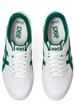 Weiße und grüne Turnschuhe mit Schnürsenkeln Asics Japan S