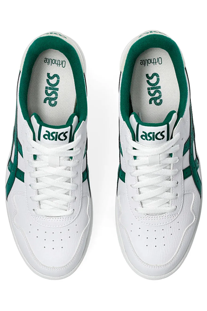 Weiße und grüne Turnschuhe mit Schnürsenkeln Asics Japan S