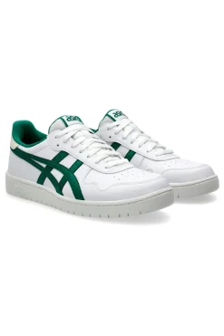 Weiße und grüne Turnschuhe mit Schnürsenkeln Asics Japan S