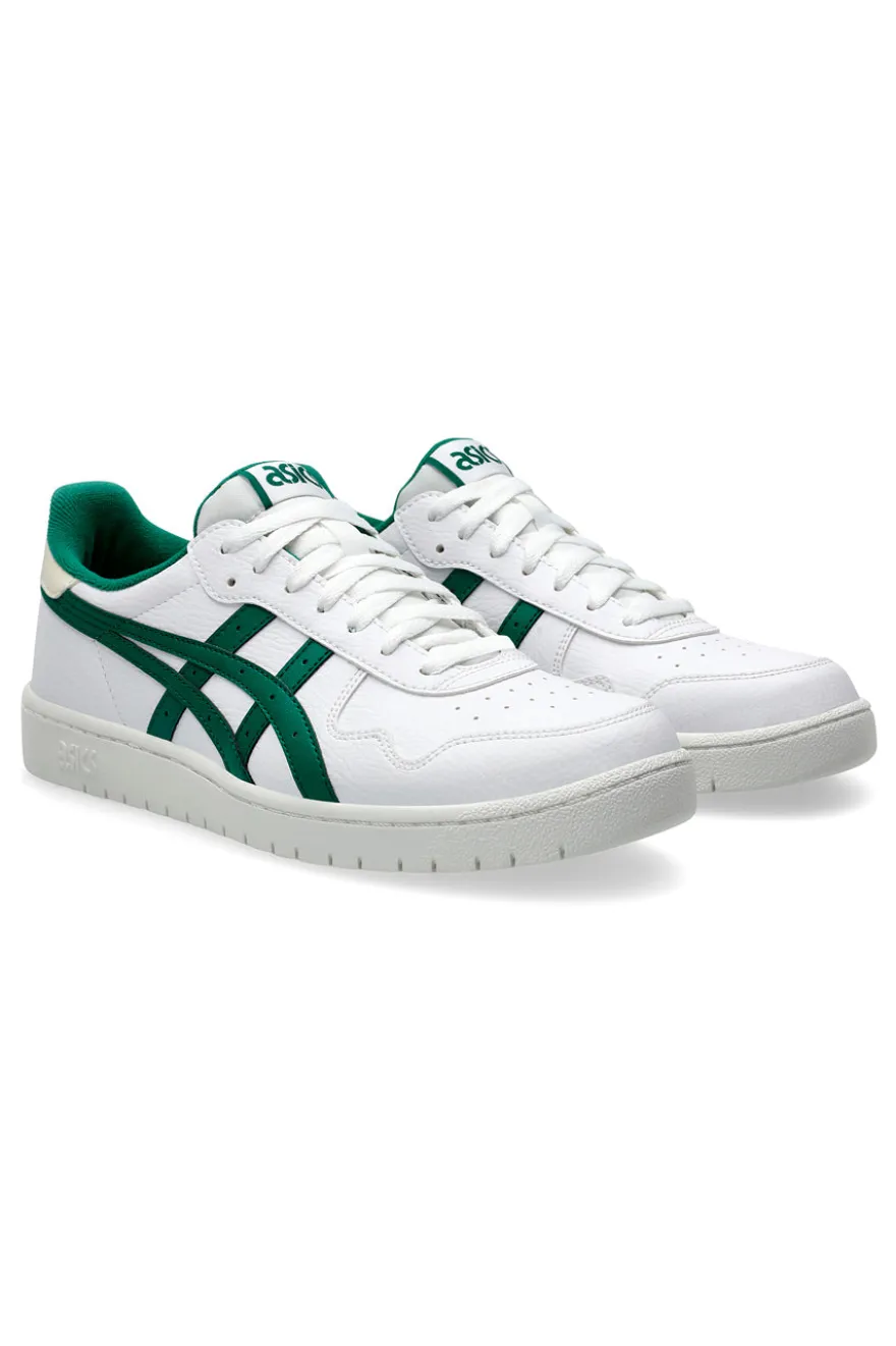 Weiße und grüne Turnschuhe mit Schnürsenkeln Asics Japan S