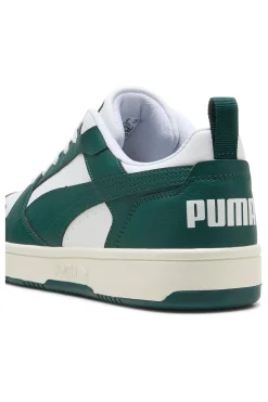 Weiße und grüne Turnschuhe PUMA Rebound v6 Low