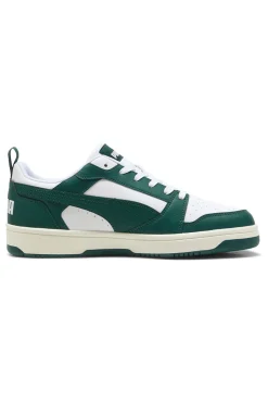 Weiße und grüne Turnschuhe PUMA Rebound v6 Low