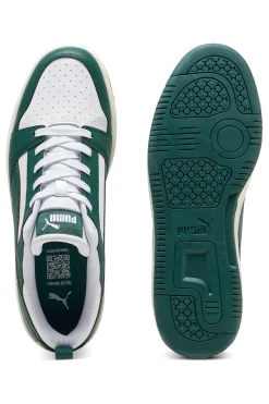 Weiße und grüne Turnschuhe PUMA Rebound v6 Low