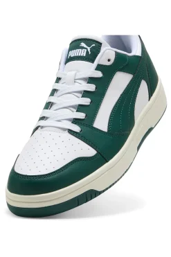 Weiße und grüne Turnschuhe PUMA Rebound v6 Low