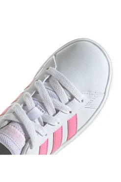 Weiße und rosa Turnschuhe Adidas Grand Court 2.0 K