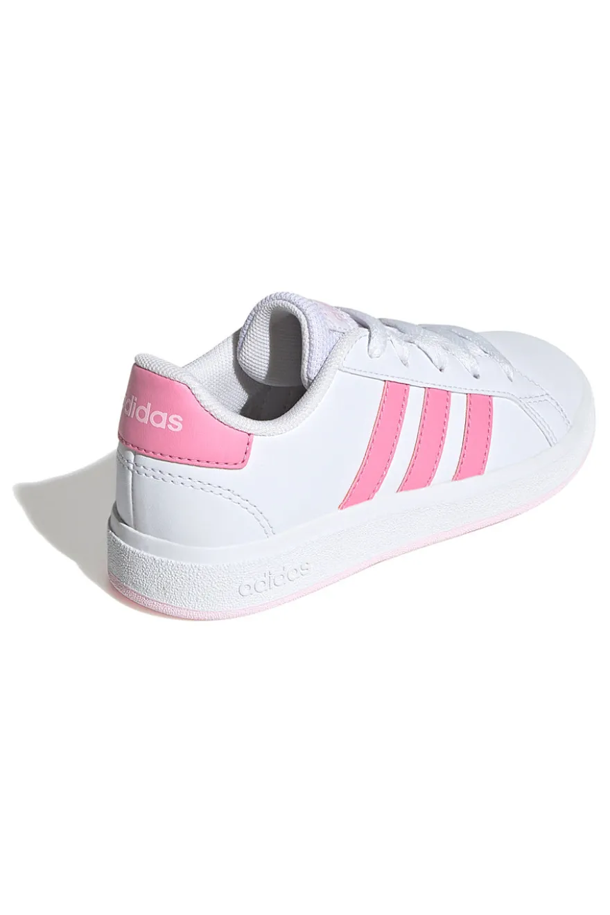 Weiße und rosa Turnschuhe Adidas Grand Court 2.0 K