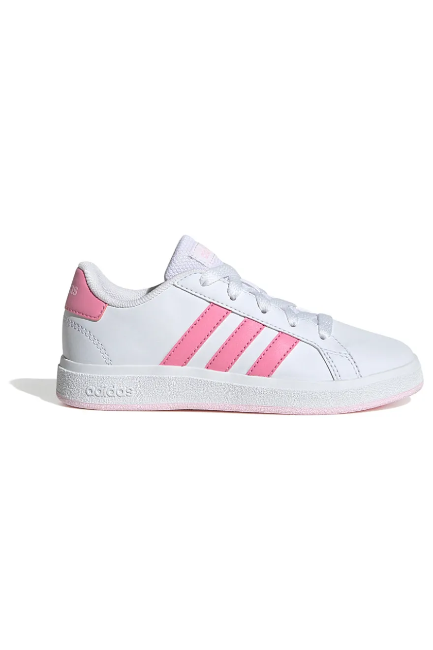 Weiße und rosa Turnschuhe Adidas Grand Court 2.0 K