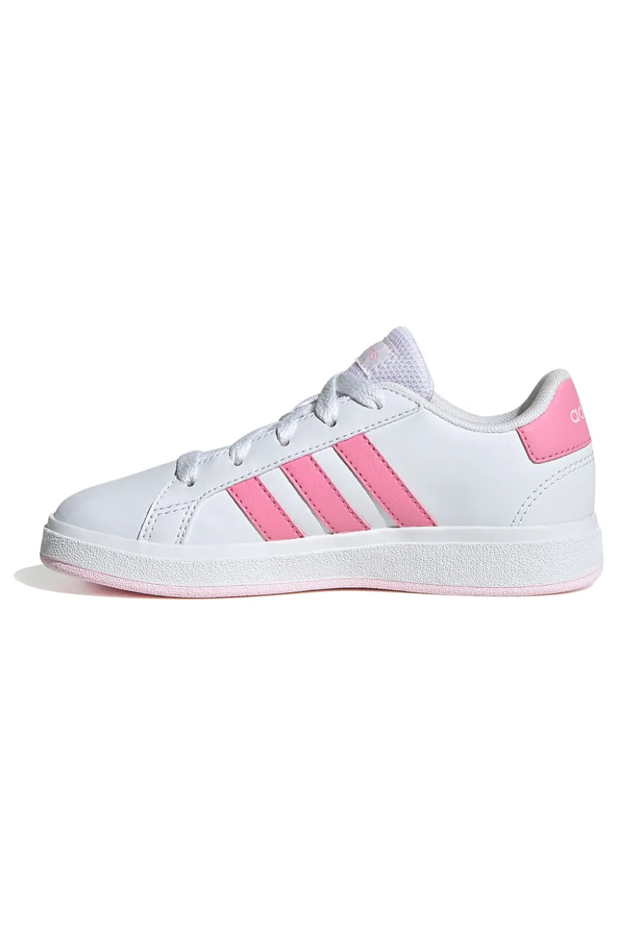 Weiße und rosa Turnschuhe Adidas Grand Court 2.0 K
