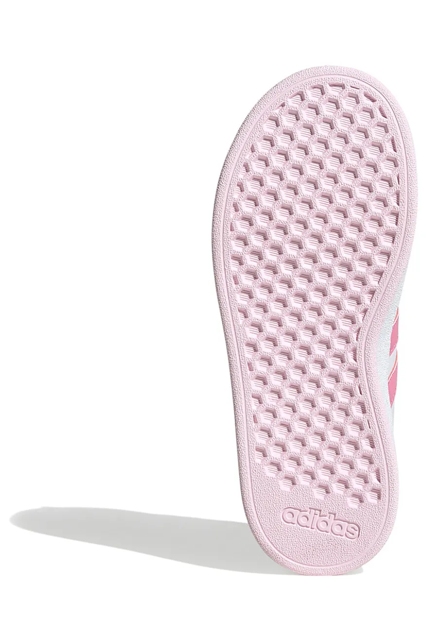 Weiße und rosa Turnschuhe Adidas Grand Court 2.0 K