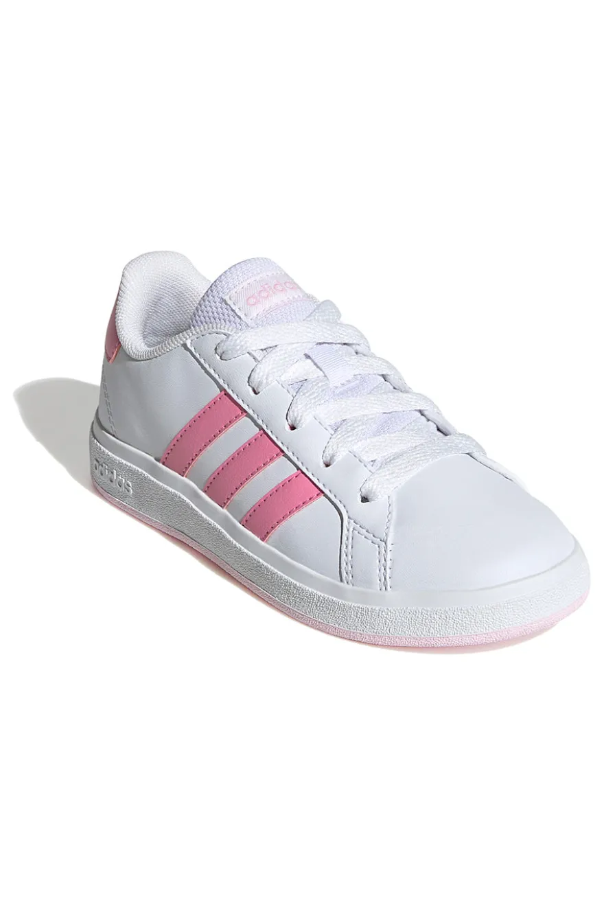 Weiße und rosa Turnschuhe Adidas Grand Court 2.0 K