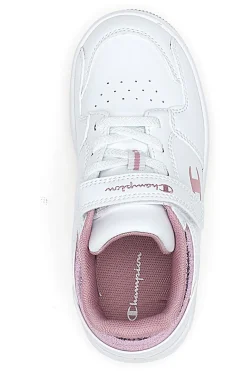 Weiße und rosa Turnschuhe mit Klettverschluss CHAMPION RD18 FOIL LOW G PS