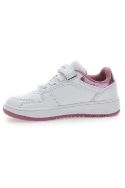 Weiße und rosa Turnschuhe mit Klettverschluss CHAMPION RD18 FOIL LOW G PS