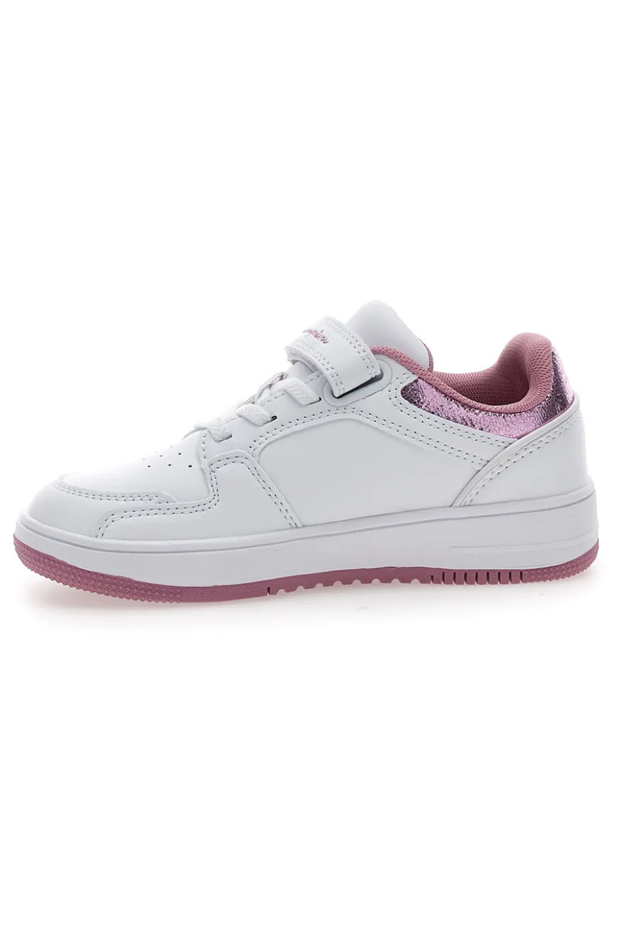 Weiße und rosa Turnschuhe mit Klettverschluss CHAMPION RD18 FOIL LOW G PS