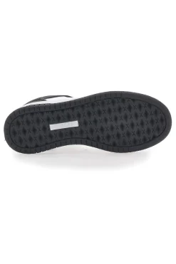 Weiße und schwarze Kobe Tumble-Sneaker aus Baumwolle mit Gürtel