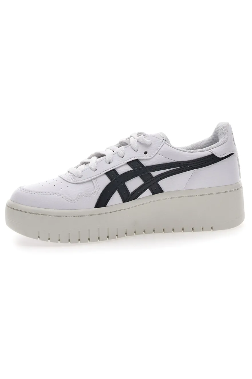 Weiße und schwarze Plateau-Sneaker mit Ortholite Asics Japan S PF