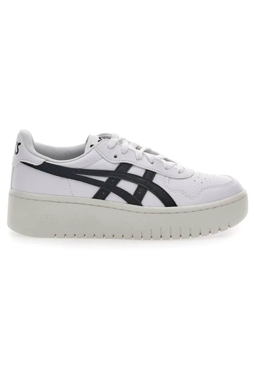Weiße und schwarze Plateau-Sneaker mit Ortholite Asics Japan S PF