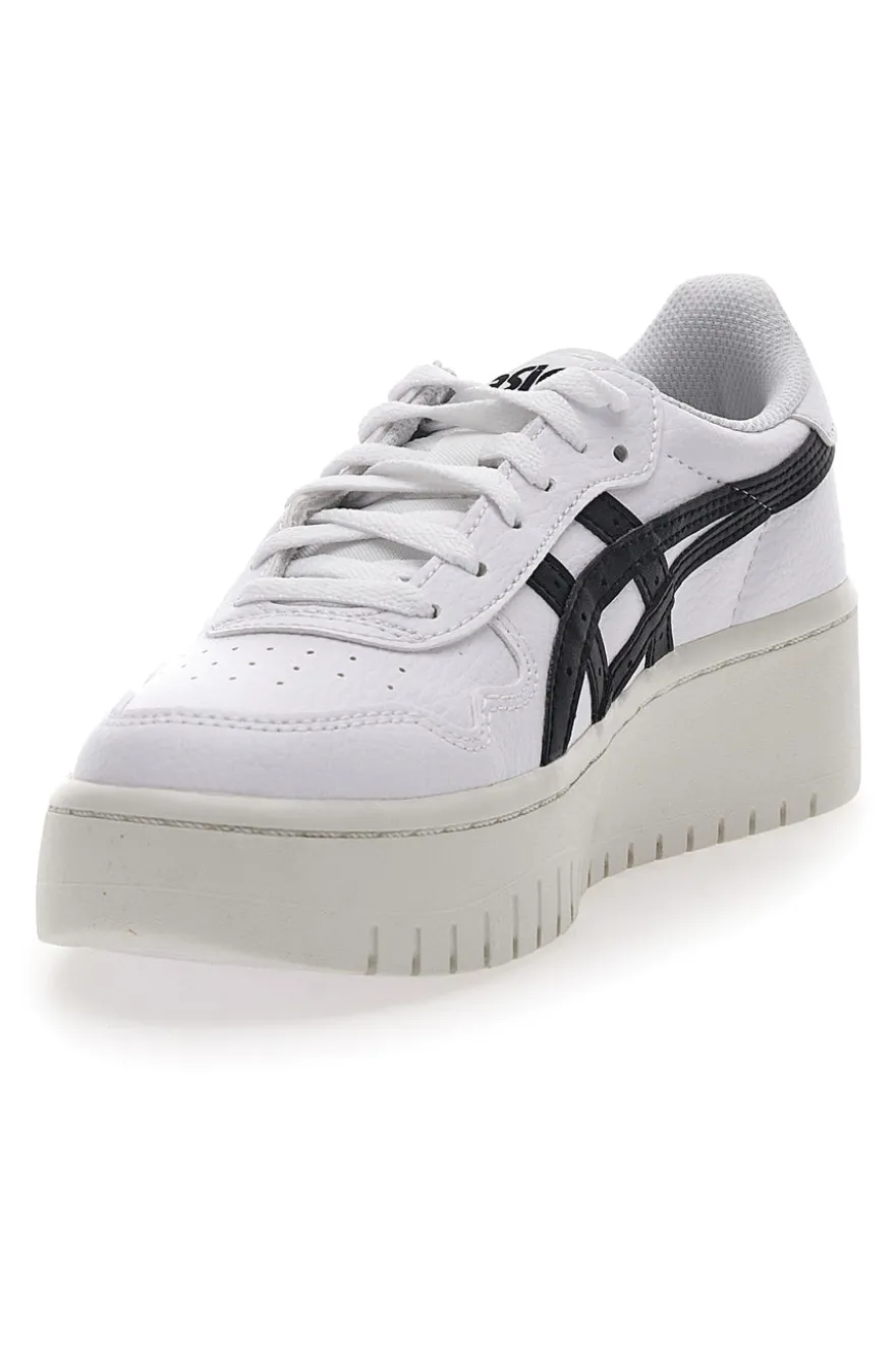 Weiße und schwarze Plateau-Sneaker mit Ortholite Asics Japan S PF