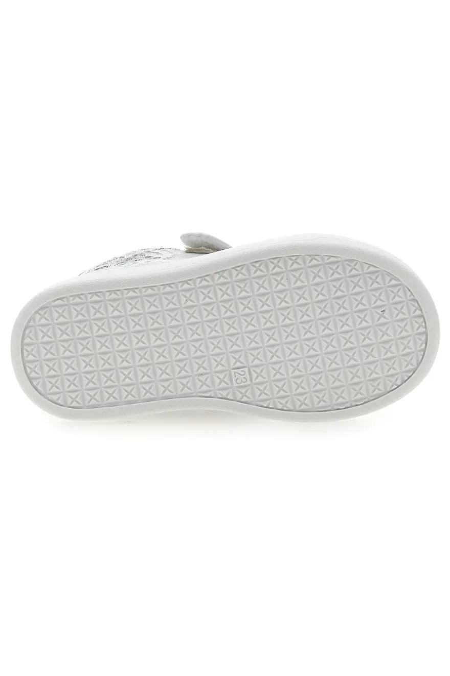 Weiße und silberne Sneakers mit Klettverschluss LAURA BIAGIOTTI AG17132