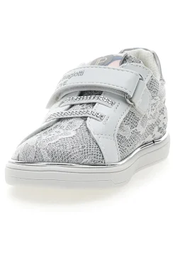 Weiße und silberne Sneakers mit Klettverschluss LAURA BIAGIOTTI AG17132