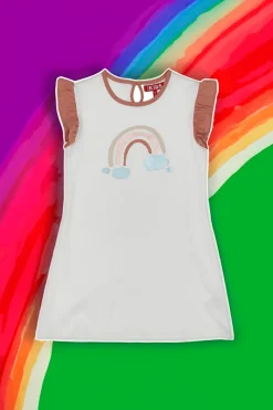 Weißes Kleid mit Rainbow Pitt Kids 05082