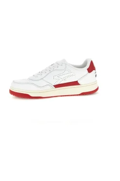 Weißes und rotes Leder perforierte Zehe Turnschuhe U.power U1003RM