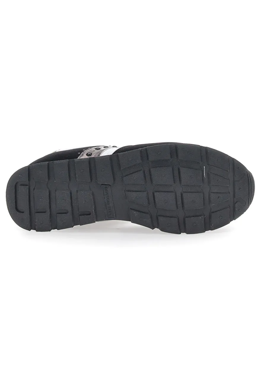 Weiße/schwarze Lunar-Sneaker mit Baumwollgürtel