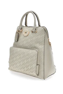 Zaino beige con stampa monogram e doppio manico Cotton Belt K19012B011