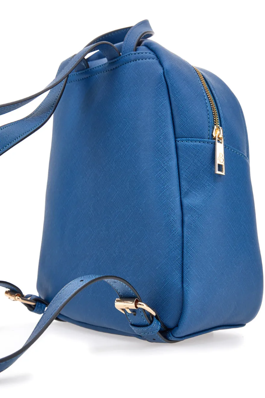Zaino Blu Con Dettagli Oro Basile 003
