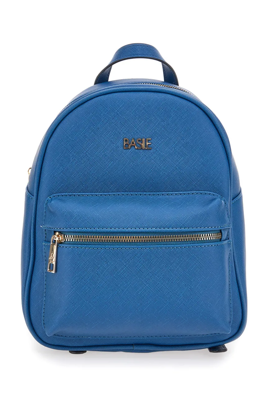 Zaino Blu Con Dettagli Oro Basile 003