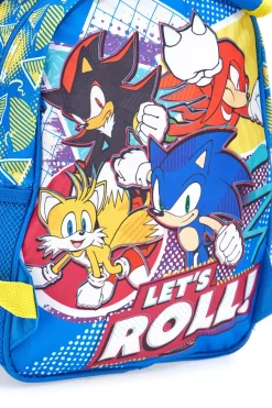 Zaino blu con stampa in rilievo Sonic